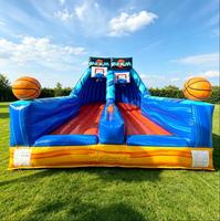 Jeu de basket gonflable à double piste pour événements commerciaux et locations
