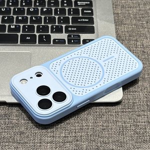 Étui de protection respirant en nid d'abeille pour iPhone 17 Pro Max, coque magnétique bicolore, protection intégrale avec film de protection pour objectif pour iPhone - Product Image 2