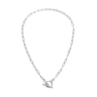 Collier en acier inoxydable style minimaliste, chaîne à maillons, collier en bambou, fermoir OT hip-hop, plaqué or, accessoire unisexe