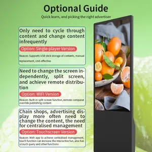 Plancher de signalisation autonome haut intérieur 55 pouces android led tv lcd écran publicitaire kiosque d'affichage publicitaire lecteur vidéo