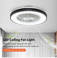 Ventilateur de plafond de chambre à coucher au design moderne, lumière CCT réglable, 220V, 18 pouces, 40W pour la lumière et 20W pour le ventilateur