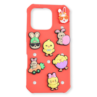 Siliconen Mobiele Telefoon Hoesje Met Gaten Diy Telefoon Hoesje Voor Iphone 15 Pro Telefoon Case Verstopping Charm Iphone Cover