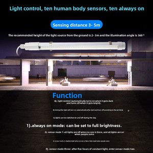 Lâmpada Solar LED Tubular 90cm para Uso Doméstico Interno e Externo, Varanda, Pátio, Recarregável, Ultra Brilhante, Alta Potência, IP65, ABS, Luminária de Parede 3.6V - Product Image 3