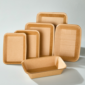 Assiettes rectangulaires jetables en papier kraft, style rustique, pour baby shower, fête de camping, anniversaire, fournitures de fête, fabriquées en Chine - Product Image 3