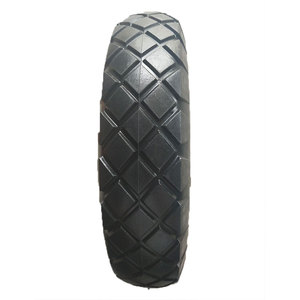 16x6.50-8 <span class=keywords><strong>Heavy</strong></span> <span class=keywords><strong>Duty</strong></span> Borracha Macia Sólida Plana Livre PU Roda De Espuma Rodízio 8-Inch Carrinho De Mão Rodas - Product Image 6