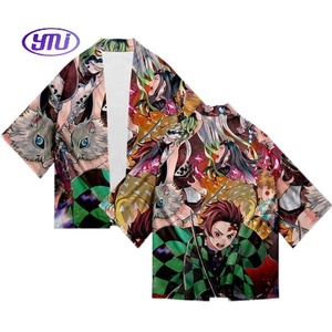 10 stili Demoned <span class=keywords><strong>Slayer</strong></span> Kimetsu No Yaiba <span class=keywords><strong>Cosplay</strong></span> stampa 3D Haori Anime Kimono mantello maglietta estiva - Product Image 1