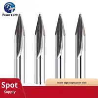 Alat Mesin Ukir CNC Baja Tungsten 6mm Pisau Ujung Lurus Bermata Dua untuk Pengerjaan Kayu dan Pemotongan Endmill