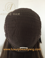 Rambut Manusia Eropa Virgin Cuticle Silk Straight Kepadatan 130% Siap Kirim, Wig Top Selling Hat Fall