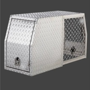 700mm Waterproof Portable Outdoor Ute Canopy with Full Dog <b>Box</b> and Half Toolbox Aluminum Construction - Product Image 3