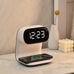 ABS đa chức năng điện tử đồng hồ báo thức cảm ứng Đêm LED bàn đèn ấm trắng ánh sáng không dây sạc cho sinh viên cạnh giường ngủ - Product Image 6