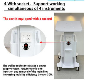 Carrello Mobile Professionale in Metallo per Macchinari da Estetica con Tavolo e 4 Ruote per Ospedale Hotel e Spa - Product Image 3