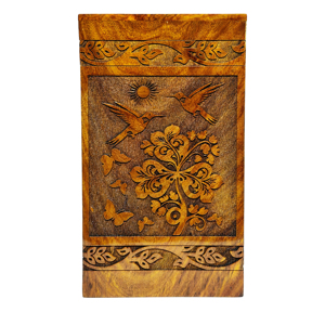 Urne funéraire en bois sculptée à la main pour cendres humaines, urne commémorative décorative pour la maison et les funérailles - Product Image 3