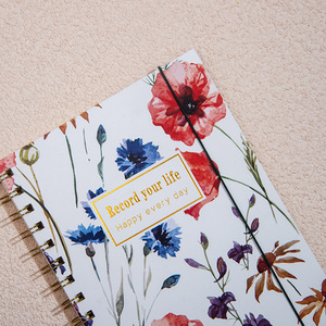 Fresh bronzing coil book notepad retro plant flower con hand ledger student supplies notebook A5 B5 - Product Image 2