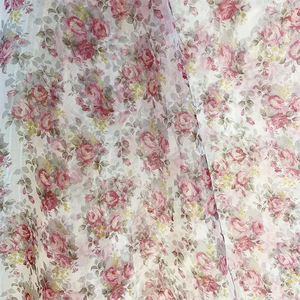 Tessuto in Organza con Stampa Digitale Floreale Rosa, Semi-Trasparente e Leggero per Abiti da Donna, Camicette, Tende, Tovaglie, Vendita all'Ingrosso - Product Image 4