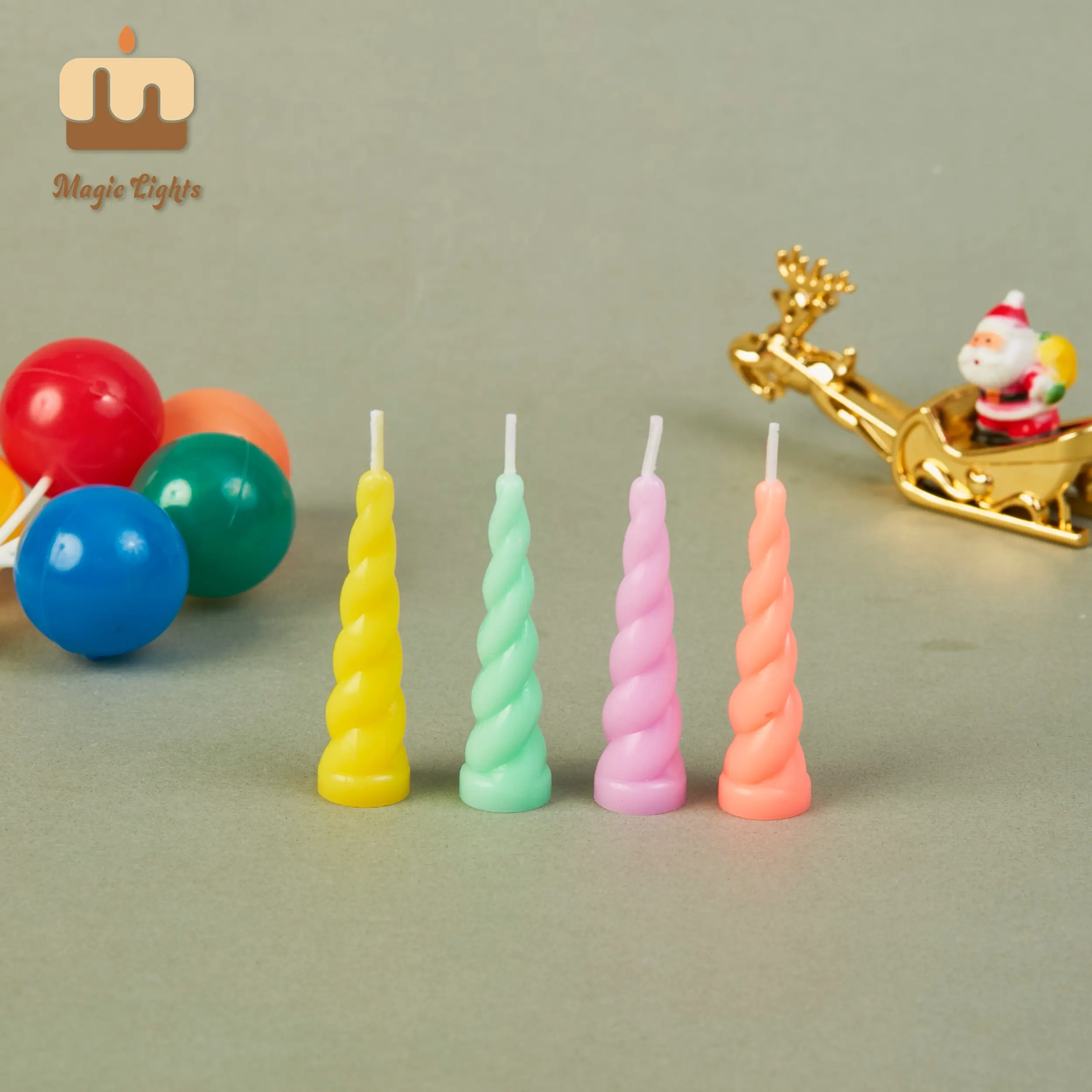 Best Quality Factory Price 100% Paraffin Wax Horn Shape Colorful Birthday Candle Party Celebration
