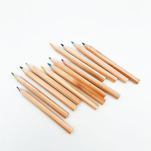Boîte à crayons personnalisée avec logo, nouvelle couleur bleue, mini crayons de couleur pour dessin, 3,5 pouces, 6 <span class=keywords><strong>couleurs</strong></span>, crayons en bois pré-affûtés, impression numérique - Product Image 2
