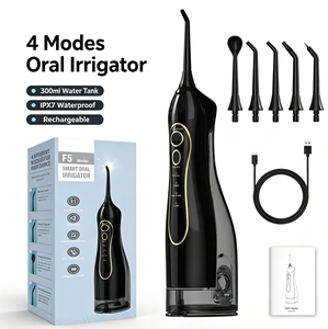 Irrigateur buccal électrique rechargeable 4 modes, réservoir d'eau 300 ml, irrigateur oral pour le nettoyage <span class=keywords><strong>dentaire</strong></span> - Product Image 1