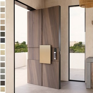 Puerta Principal de Madera de Estilo Francés de Alta Calidad, Diseño Moderno para Villas de Lujo, Puerta de Entrada de Madera de Nogal Pivotante, Puertas Exteriores de Madera - Product Image 1