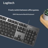 Clavier mécanique filaire compatible Logitech K845 avec souris, doté de commutateurs bleus, rouges et bruns, clavier de jeu