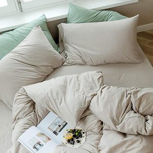 Fluffy Duvet Set, rắn Duvet cover Set, siêu mềm đan cotton bedding Set, rắn Comforter bìa 1 Duvet cover 2 vỏ gối - Product Image 6