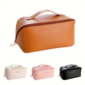 Organizador de Cosméticos de Piel Sintética Clásico Ecológico 2024, Superventas, para Mujer, Portátil, con Cierre, Asa y Resistente al Agua - Product Image 5