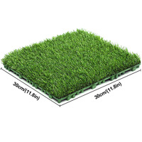 Dalles de gazon artificiel en gros 12x12 pouces auto-drainantes, tapis de gazon synthétique vert pour patio extérieur