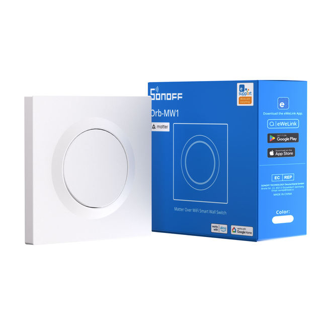SONOFF MINIR4M-E Matter Over WiFi Smart Wall Switch Orb-MW1 Fusion Series Voice Control Google Home Alexa Works With Apple Home