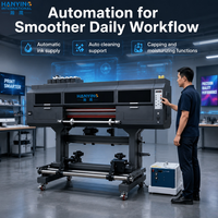 Machine d'impression d'étiquettes UV DTF multicolores entièrement automatique HANYING avec une vitesse de 10 m/h pour les tasses, les bouteilles, les emballages, les articles promotionnels