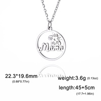 Collier pendentif fleur « Maman » en acier inoxydable, chaîne à maillons, cadeau idéal pour la fête des mères, best-seller