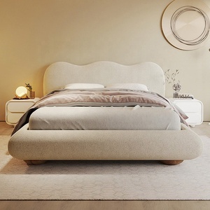 <span class=keywords><strong>Lit</strong></span> de luxe en tissu, style moderne et épuré, grand <span class=keywords><strong>lit</strong></span> capitonné pour chambre principale - Product Image 3