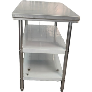 VICTORY KITCHEN Banco de Trabajo de Acero Inoxidable de Tres Niveles con Respaldo, Patas de Altura Ajustable, Precio de Fábrica, para Cocina Comercial - Product Image 4