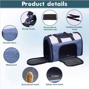 Muestra Gratuita de Transportadora para Mascotas, Aprobada por Aerolíneas, de Lados Blandos, para Cachorros Medianos y Gatos, Bolsa de Viaje Portátil para Mascotas - Product Image 2