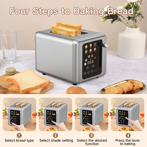 Pemanggang Roti Digital 2 Slot Panjang Bahan Stainless Steel Dilengkapi Rak Penghangat, Fitur Defrost dan Reheat untuk Hotel dan Rumah Tangga - Product Image 2