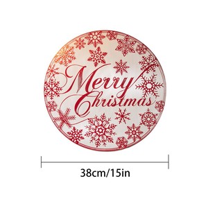 Christmas <b>Placemats</b> <b>Round</b> PVC Waterproof Table Mats Red Gold Silver Merry Christmas Pattern Party Family Gathering Decorative - Product Image 5