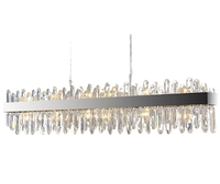 Lustre en cristal Îlot de cuisine Lampe suspendue moderne Salle à manger Lumière argentée