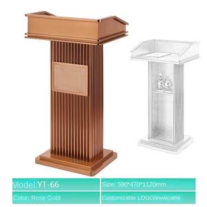 सम्मेलन कक्ष के लिए आधुनिक डिजाइन धातु पोडियम होटल रेस्तरां रिसेप्शन डेस्क पार्किंग बिक्री सूचना डेस्क - Product Image 4