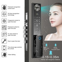 Cerradura Inteligente WiFi con Reconocimiento Facial y de Venas de la Palma de la Mano, Multi-idioma, Impermeable, con Código/Contraseña, App Tuya, Tarjeta de Memoria, Aleación de Aluminio, Fácil de Usar