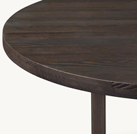 Table de salle à manger moderne de luxe pour bureau à domicile, design en panneaux de bois de chêne, plateau en surface solide, ronde, taille personnalisable