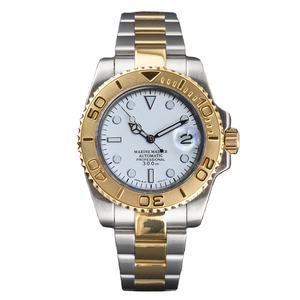 Reloj para Hombre con Movimiento NH35, Caja de 40 mm, Cristal de Zafiro Verde Luminoso, Esfera Blanca, Manecillas Azules, Relojes de Pulsera Mecánicos Automáticos - Product Image 1