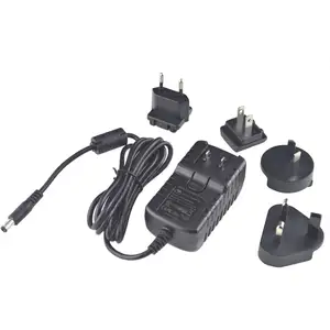 Power Adapter with output 12V 9V 18V 24V 30V with 4 four plugs and UL FCC CE certificated 3 years warranty