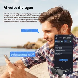 Traduction intelligente sans fil HY-C8 AI moderne pour lunettes, casque, musique, 75 langues, conférence en temps réel, simultanée - Product Image 1