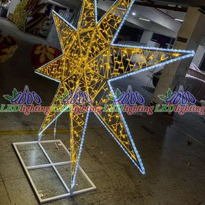 Customized <strong>3D</strong> <strong>Star</strong> Motif LED Sculpture IP65 PVC Outdoor <strong>Decoration</strong> for Holiday for Christmas Starburst Landscape Lights - Product Image 6
