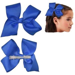Venta al por mayor de lazos para el pelo de cinta de grogrén de 8 pulgadas, pinzas para el pelo con lazo ABC, lazos <span class=keywords><strong>Jojo</strong></span> para niños pequeños, accesorios para el pelo para el regreso a clases - Product Image 1
