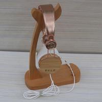 Headset kualitas baik dengan cangkang kayu rentang lebar kuat kuat headphone atas telinga