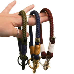 Kerah rajut hewan peliharaan mewah warna murni nilon kustom kerah anjing tanpa tarik buatan tangan tali nilon Paracord kerah anjing - Product Image 1