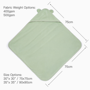 Toalla de Baño de Bambú Orgánico Ultra Suave de 90*90 cm, 500 g/m², Doble Capa, Gruesa, con Capucha y Orejas para Bebé, Venta al Por Mayor Personalizada - Product Image 2