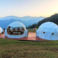 Tente dôme géodésique de glamping en plein air avec salle de bain, domos de glamping de luxe, tente dôme de luxe pour restaurant, villa, resort, hôtel