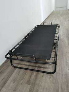 Marco de cama de plataforma de Metal negro, precio barato, <span class=keywords><strong>fabricantes</strong></span> de tubos de hierro de tamaño único, cama de Metal plegable para el hogar - Product Image 2