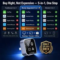 Adaptador Inalámbrico CarPlay Dongle 5 en 1, Android Auto, Samsung Dex, Dispositivo de Duplicación de Pantalla para Auto, Entre 3 y 5 Segundos de Conexión Rápida, 1 Año de Garantía