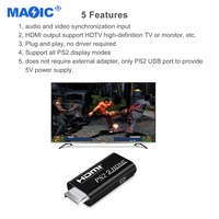 Otros Accesorios para Juegos, Conversor de PS2 a HDMI 1080P, Adaptador de PS2 a HDMI con Audio de 3.5mm